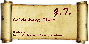 Goldenberg Timur névjegykártya
