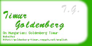 timur goldenberg business card